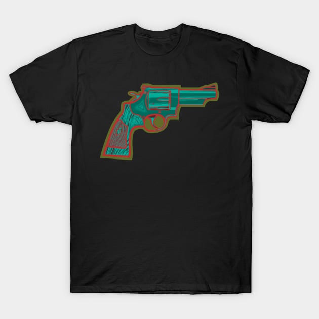 .44 Magnum Revolver T-Shirt by Art from the Blue Room